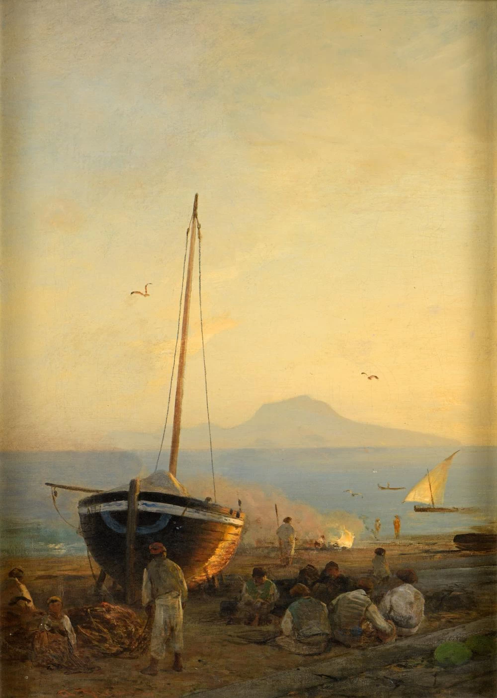 Scena della spiaggia napoletana